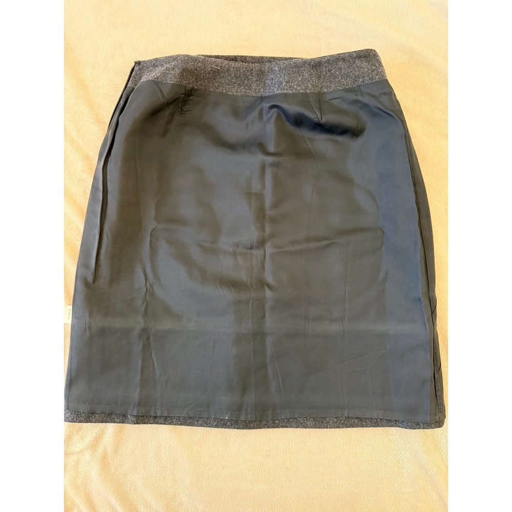 Vintage 90's J. Crew Charcoal Gray A-Line Wool Pencil Skirt made in Hong‎ Kong 6 - Picture 5 of 7